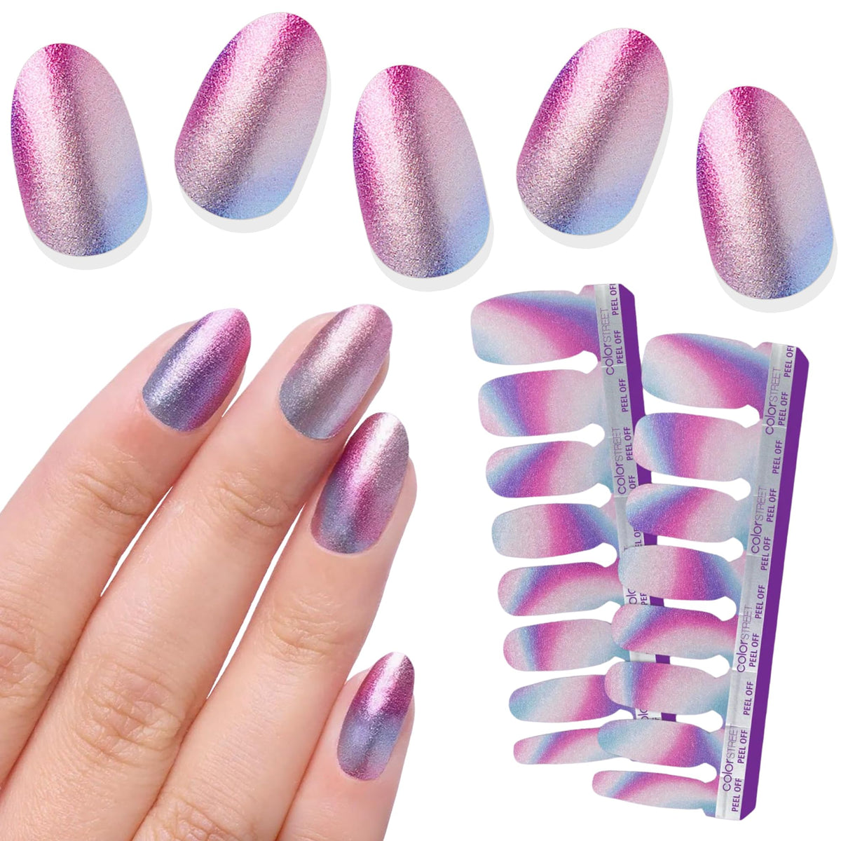 Color Street Wander Luster gradient shimmer nails for a serene, nature-inspired look