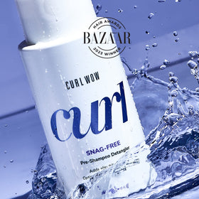 COLOR WOW Curl Wow Snag-Free Detangler application on curls improves slip for easier detangling
