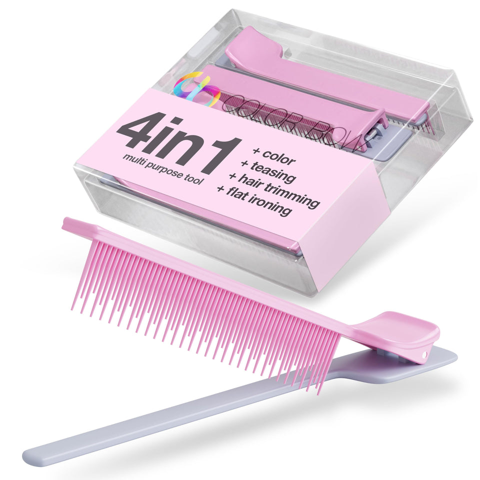 ColorBow Teasing Clip Comb pack close-up highlighting ergonomic grip for precise sectioning