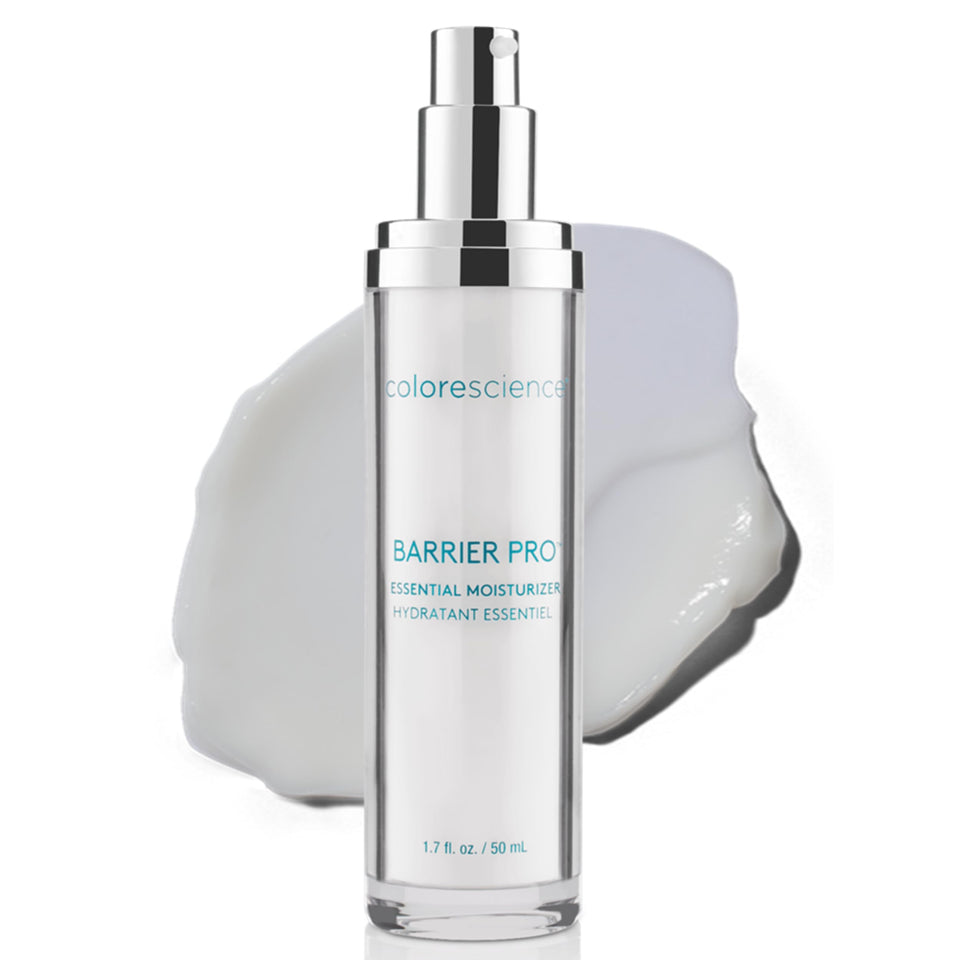 Colorescience Barrier Pro Essential Moisturizer bottle showing barrier support for a healthier, balanced complexion.