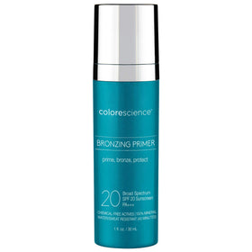 Colorescience Bronzing Primer SPF 20 bottle front with mineral protection.