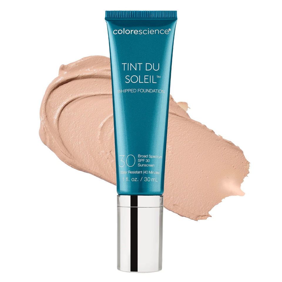 Colorescience Mineral Sunscreen Foundation Light bottle with SPF 30 for sheer coverage.