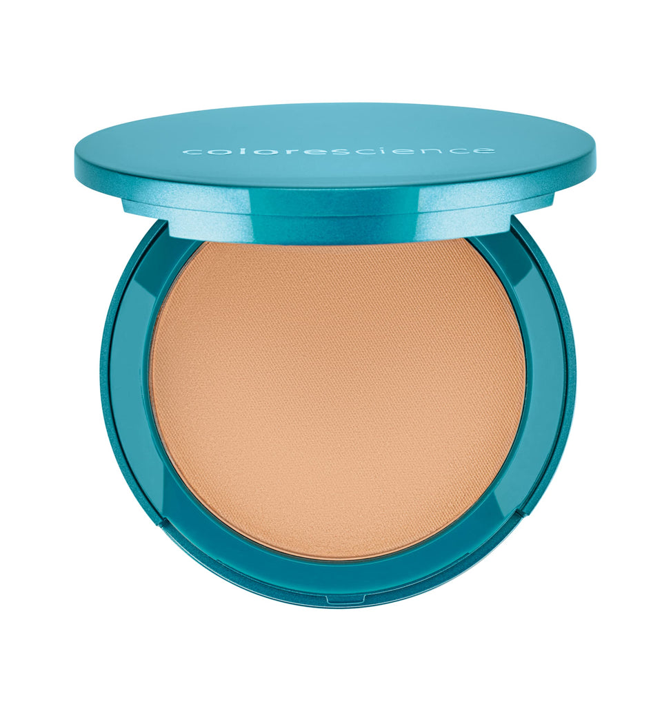 Colorescience natural finish pressed foundation bottle with SPF 20 for radiant skin