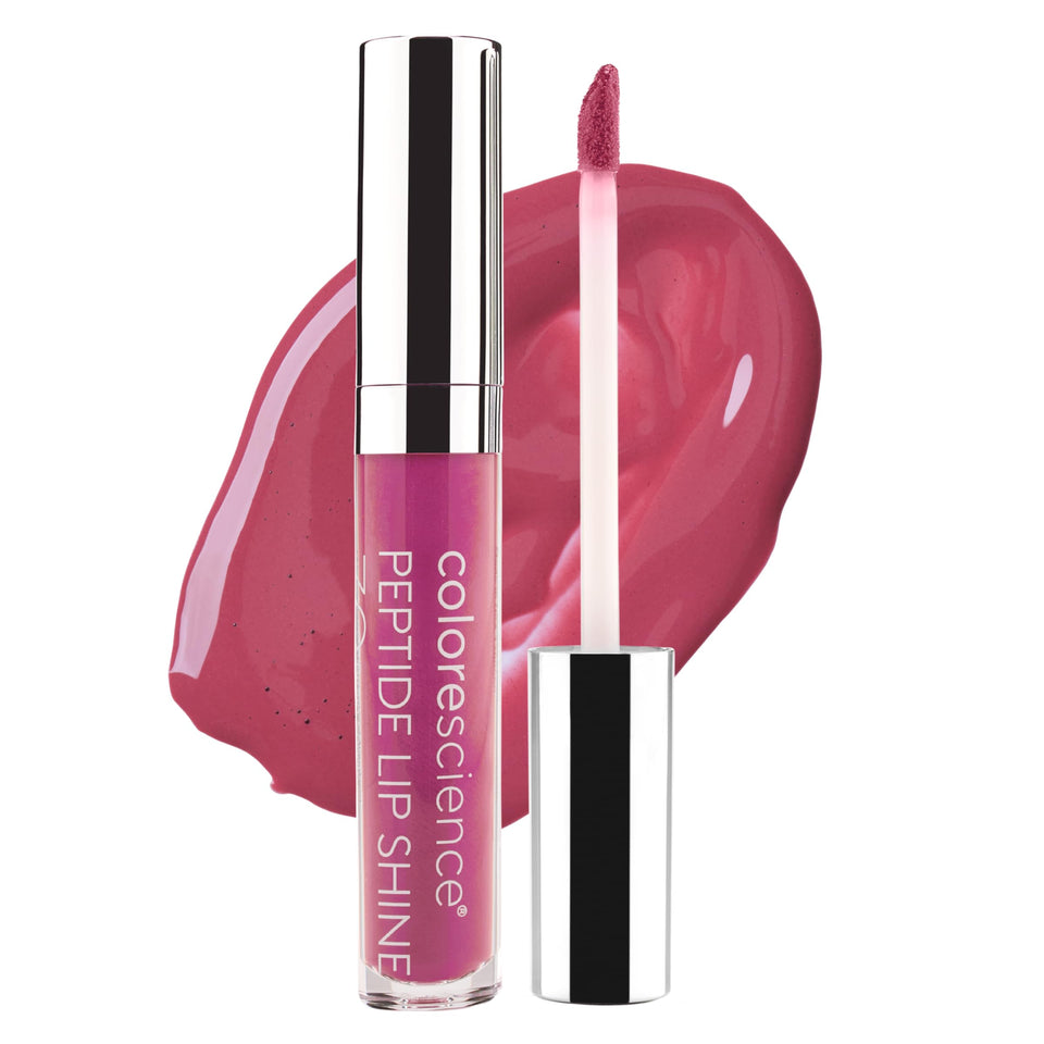 Colorescience Peptide Lip Shine Guava tube shows creamy pink color with SPF 30 protection.