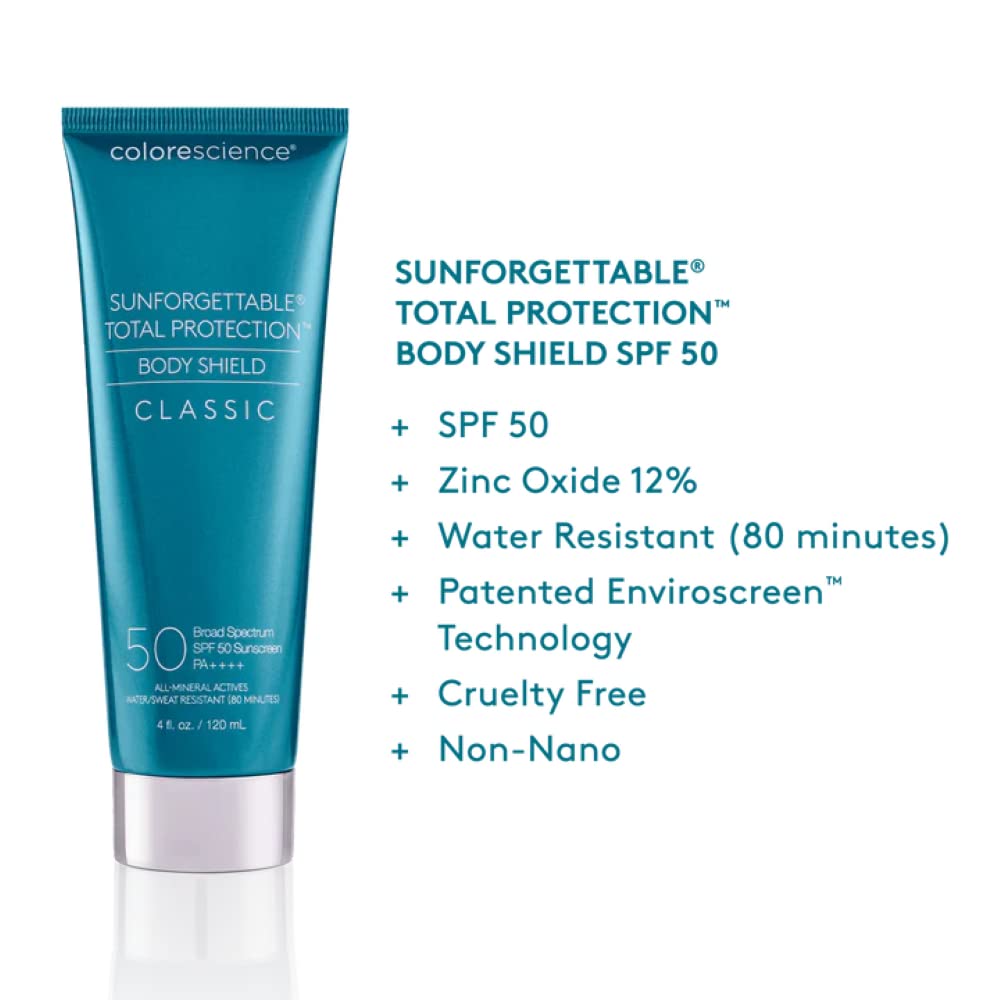 Colorescience Body Shield demonstrating 80-minute water resistance during activity