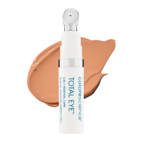 Colorescience Total Eye bottle showcasing mineral formula for brighter under-eye skin