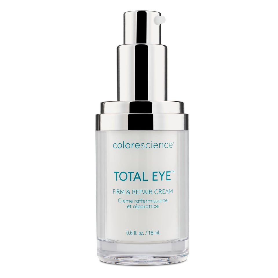 Colorescience Total Eye Firm & Repair Cream tube delivering smooth, hydrated eye skin.
