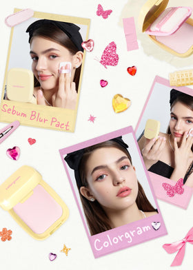 Colorgram poreless-finish-pressed-powder open compact highlights long-lasting oil control for daily use.