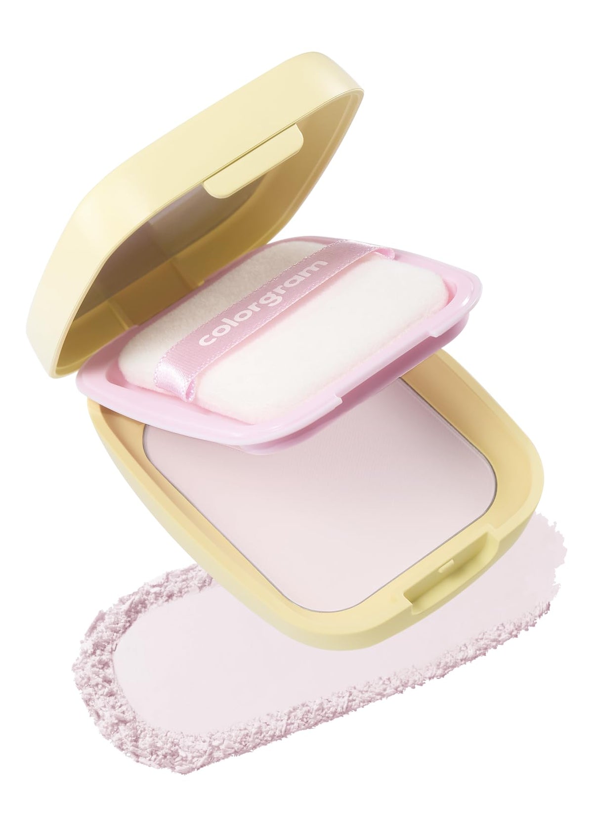 Colorgram sebum-retouching blur pact compact front shows a poreless, matte look.