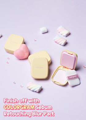 Colorgram soft-focus-matte-finish application shows seamless blending for natural makeup.