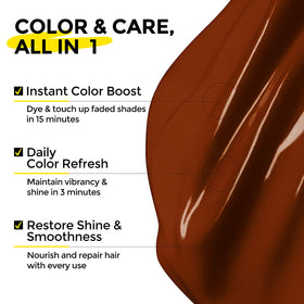 Sweet almond oil droplet highlighting hydration and color protection for hair