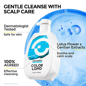 COLORLOMO packaging emphasizes dedicated blue-tone color maintenance.