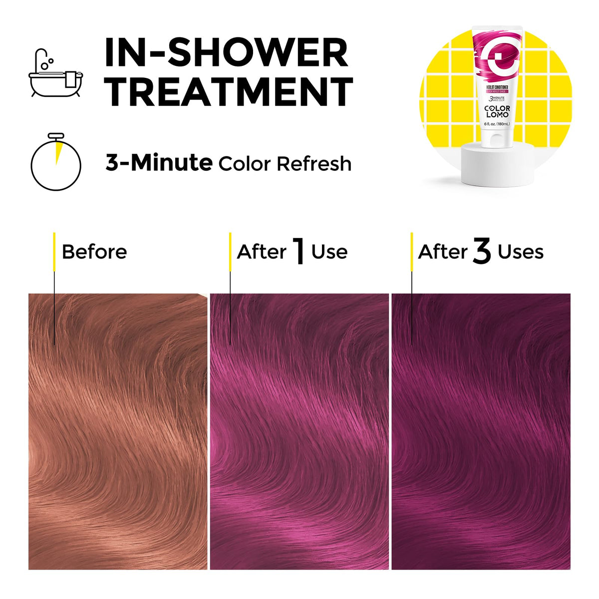 COLORLOMO Merlot on wet hair used as daily conditioner to refresh color