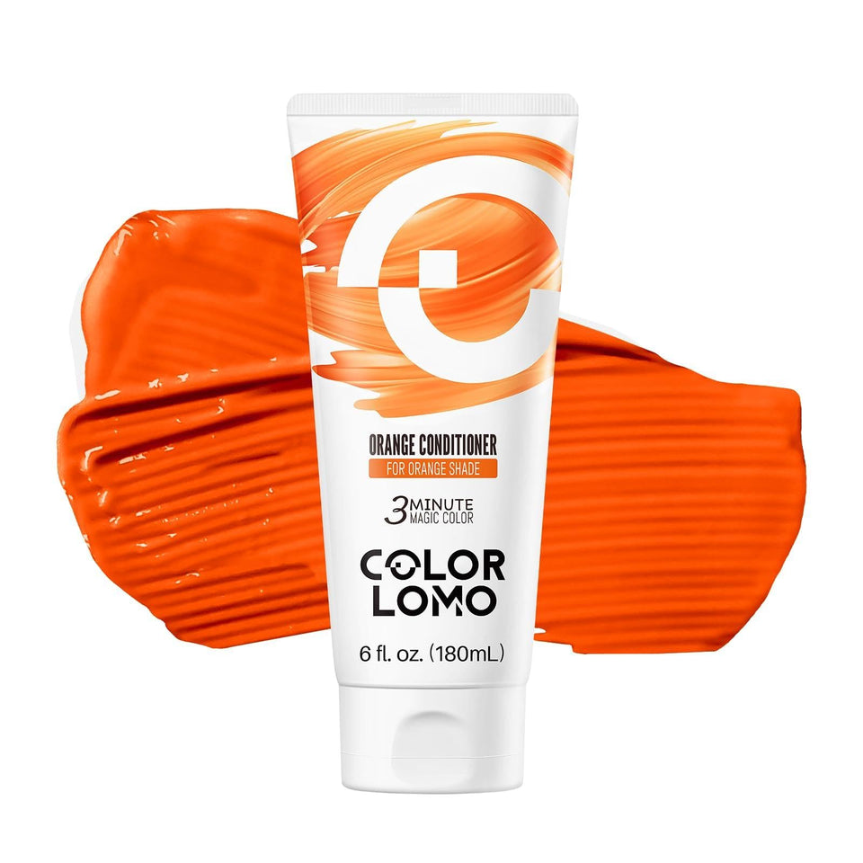 COLORLOMO orange bottle pour illustrating easy color application.