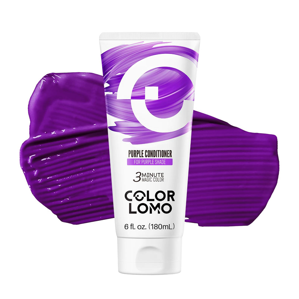 COLORLOMO purple depositing conditioner bottle showing product color