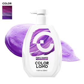 COLORLOMO shampoo image illustrates heat protection and color care benefits.