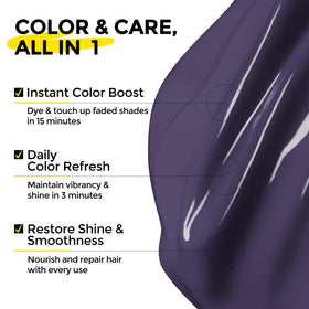 COLORLOMO silver hair swatch demonstrates brassiness neutralization and violet-grey finish.