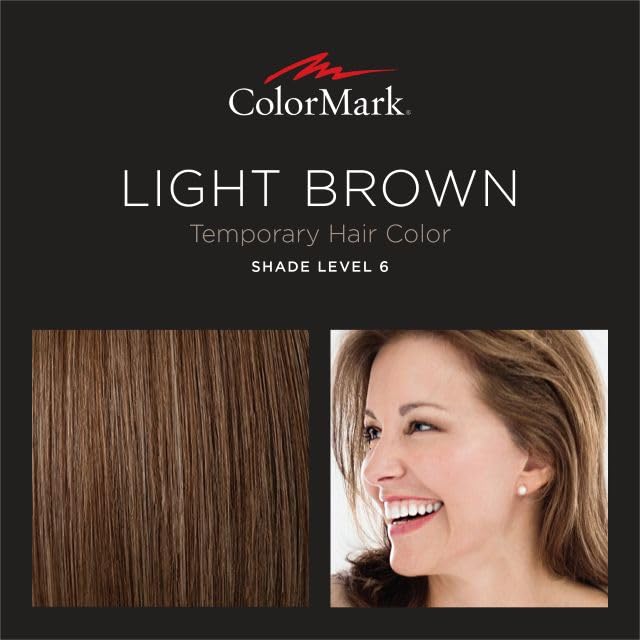 ColorMark Pro Light Brown liquid color close-up shows natural-looking hair color.