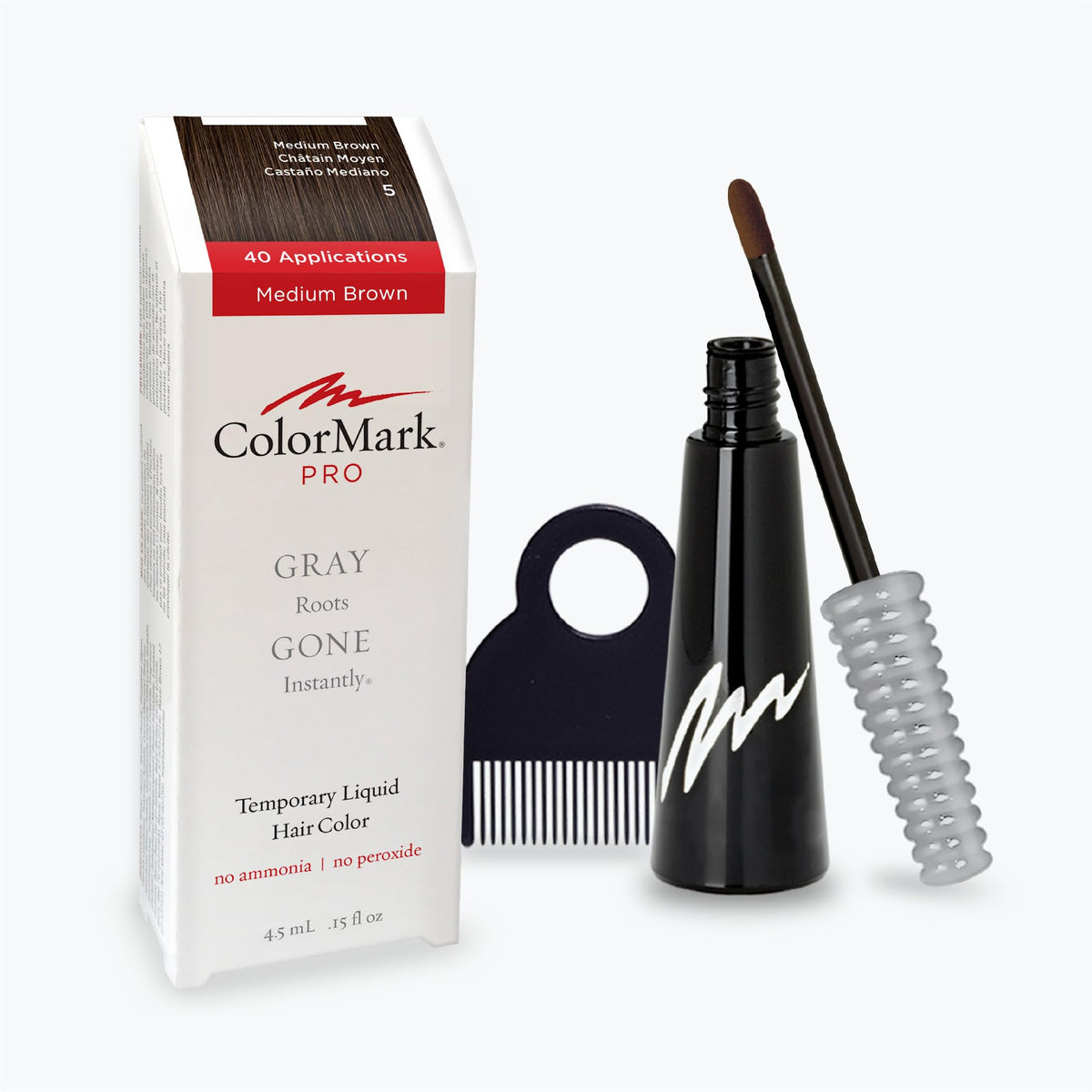 ColorMark Pro medium brown liquid root touch up wand for quick gray concealment.