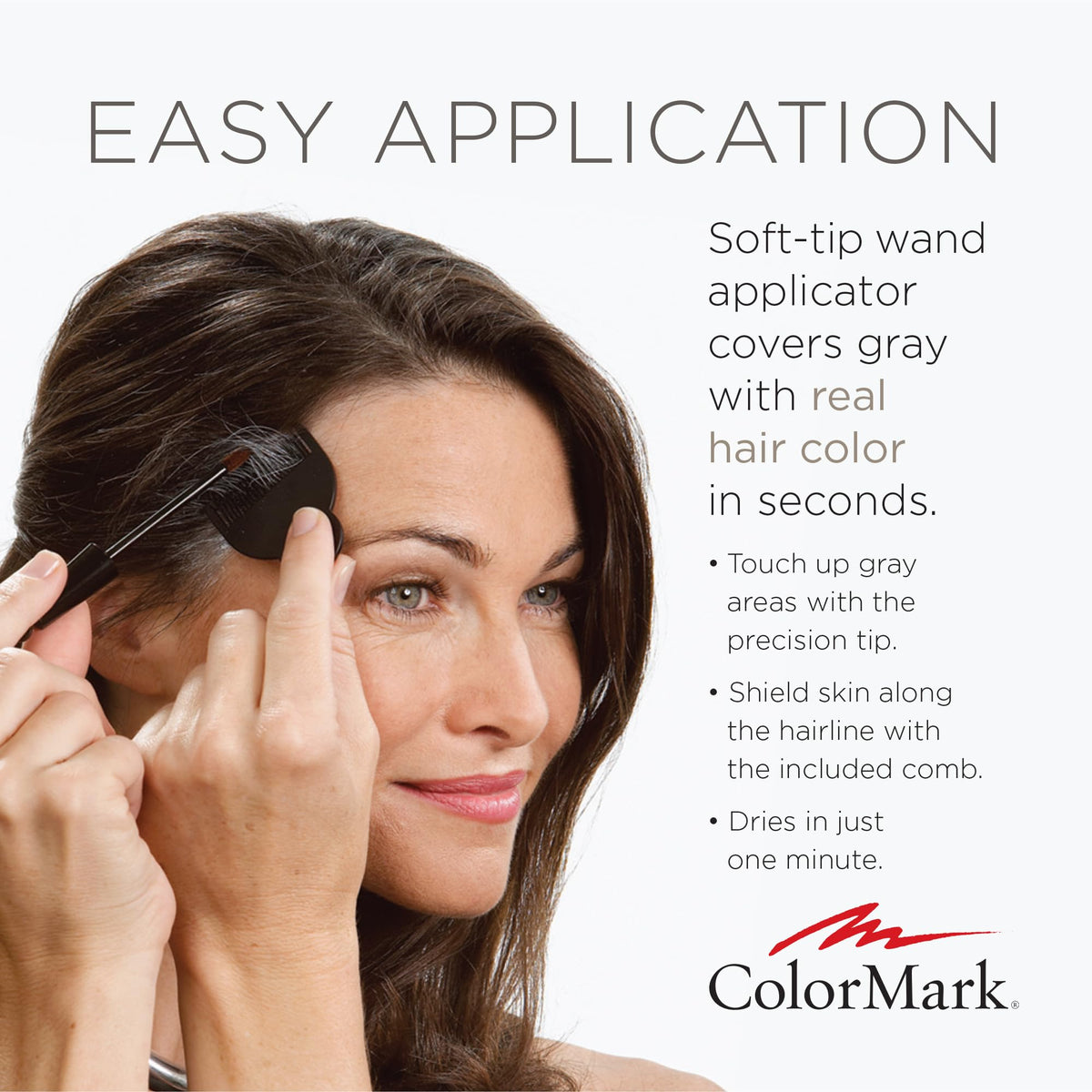 ColorMark Pro real hair color blends with your shade for an authentic look.