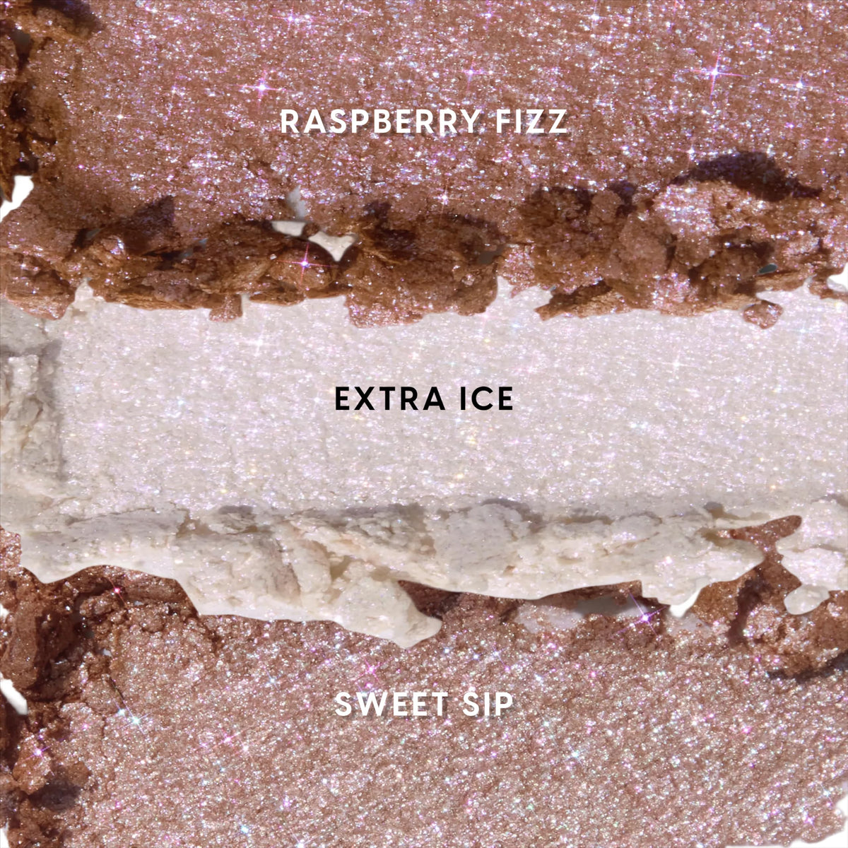 ColourPop Coconut Cream & Soda Sweet Sip swatch shows silvery taupe sparkle for instant glam.
