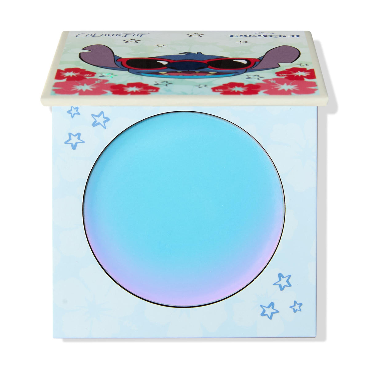 ColourPop Stitch Crowd Favorite Cream Blush changes aqua blue to pink for a personalized flush