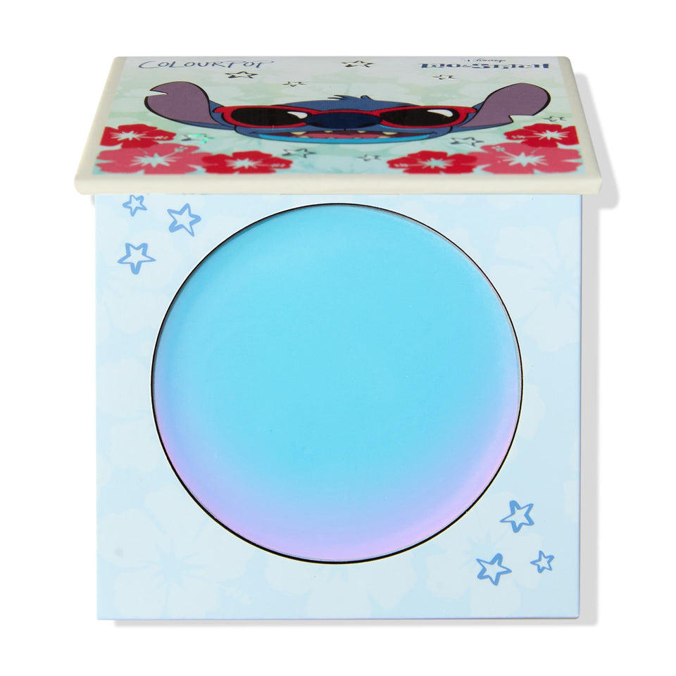 ColourPop Stitch Crowd Favorite Cream Blush changes aqua blue to pink for a personalized flush