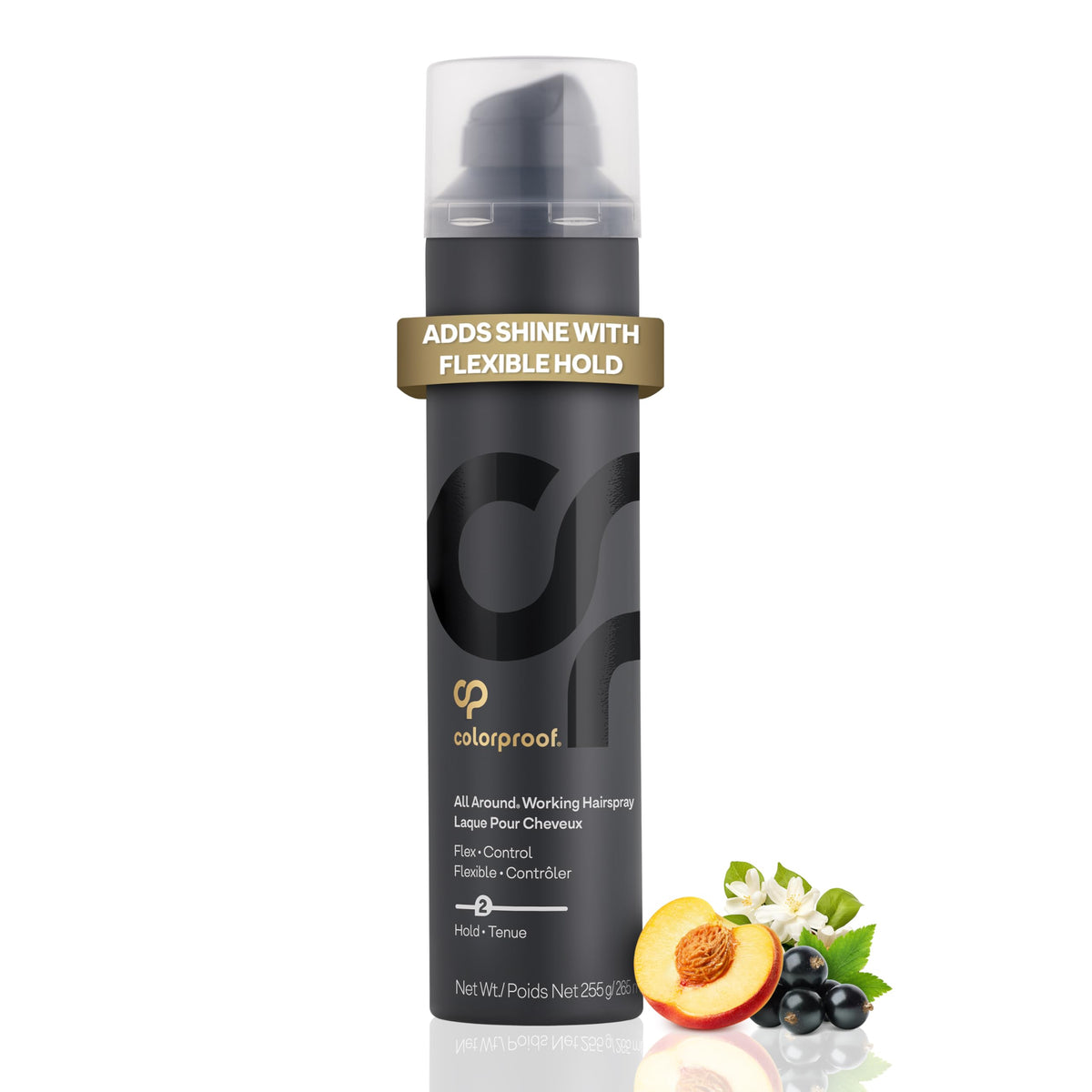 ColorProof All Around Working Hair Spray front view shows flexible, brushable hold.