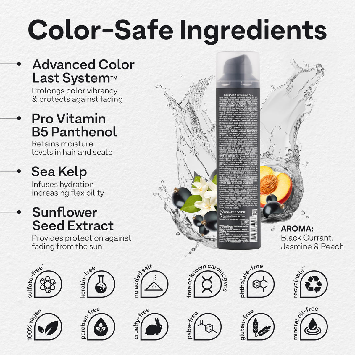 ColorProof All Around Working Hair Spray mist application for quick-dry styling.
