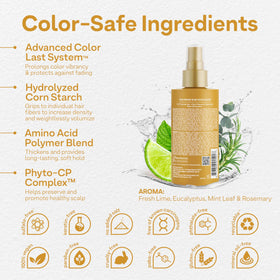 ColorProof Biorepair Thicken Blow Dry Spray nozzle stream demonstrates even distribution for lasting lift.