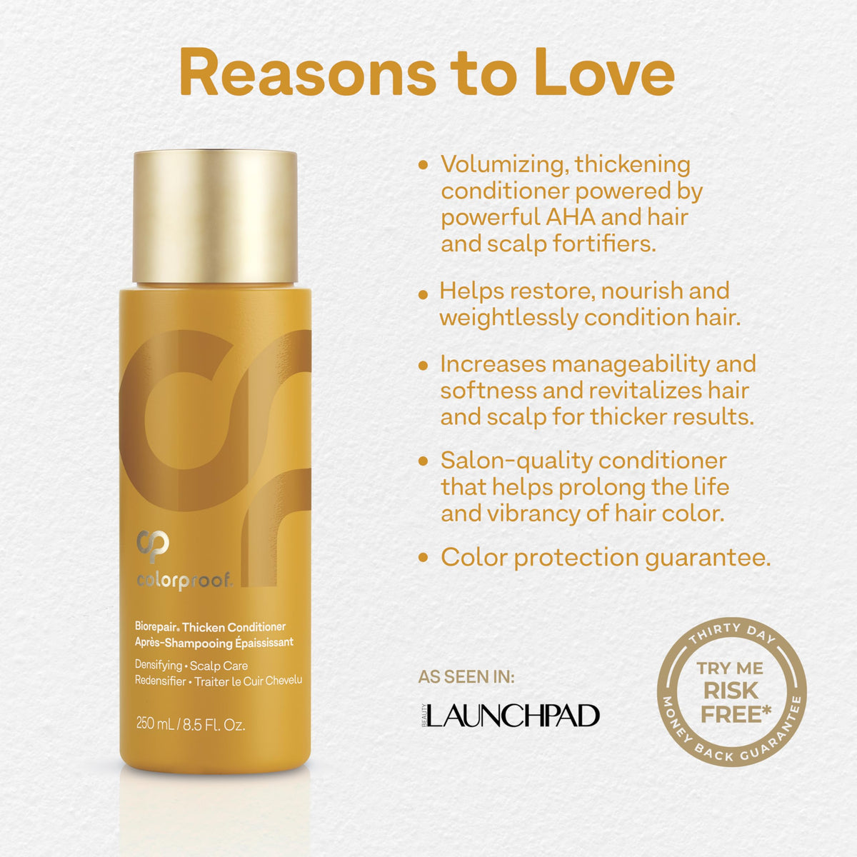 ColorProof Biorepair Thicken Conditioner packaging highlights vegan cruelty-free formula