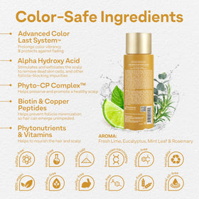 ColorProof Biorepair Thicken Shampoo poured to cleanse fine hair.