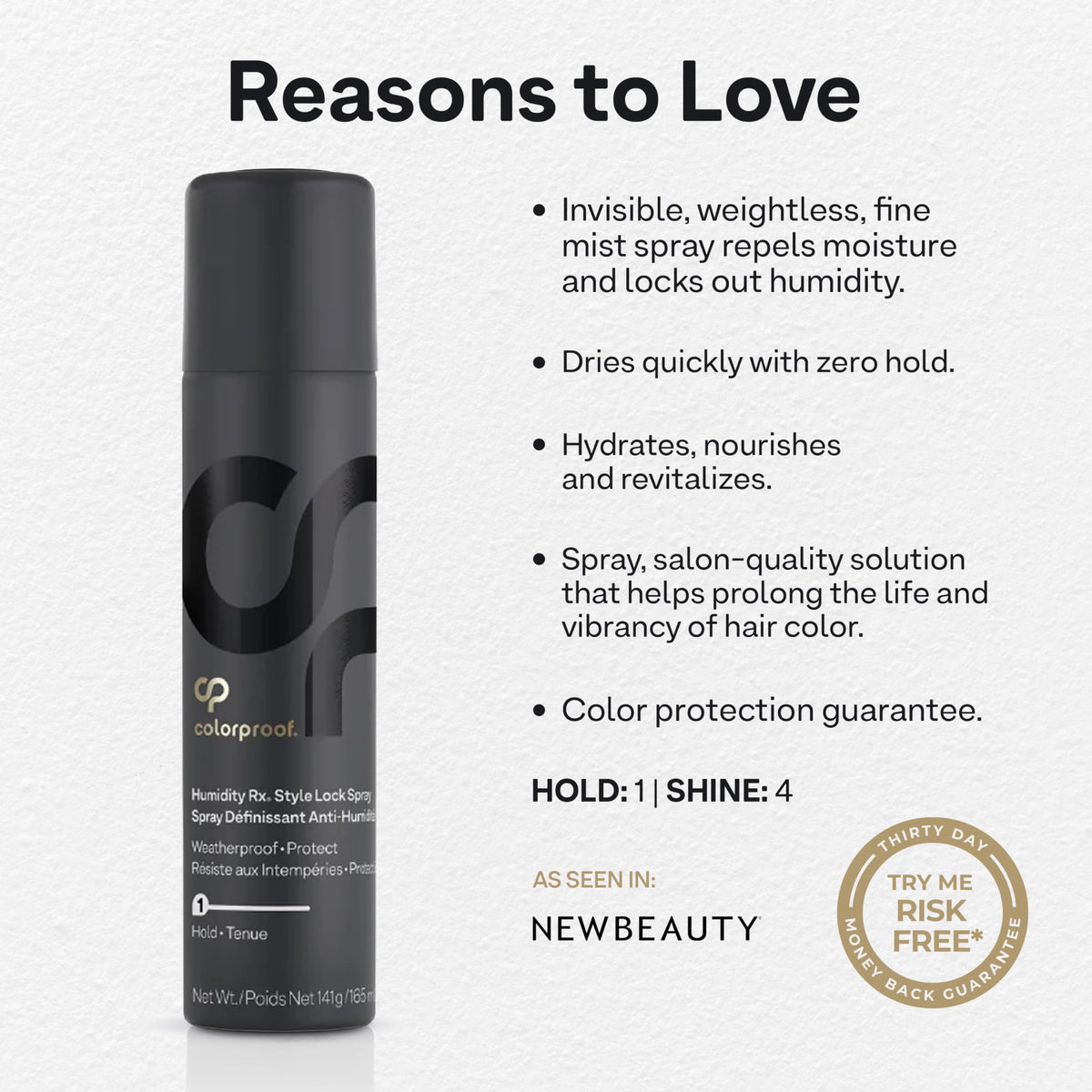 ColorProof Humidity Rx Advanced Color Last System label indicates color protection.