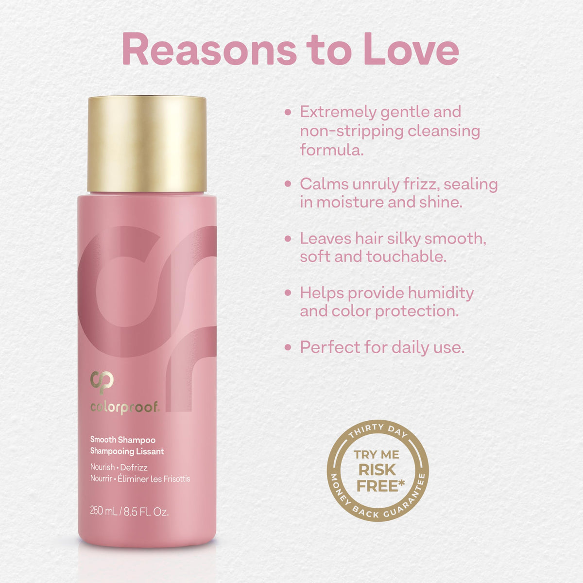 ColorProof Smooth Shampoo foam close-up highlights creamy lather and gentle cleansing