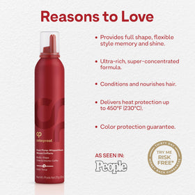 ColorProof SuperPlump texture closeup reveals creamy, luxurious mousse for instant body.