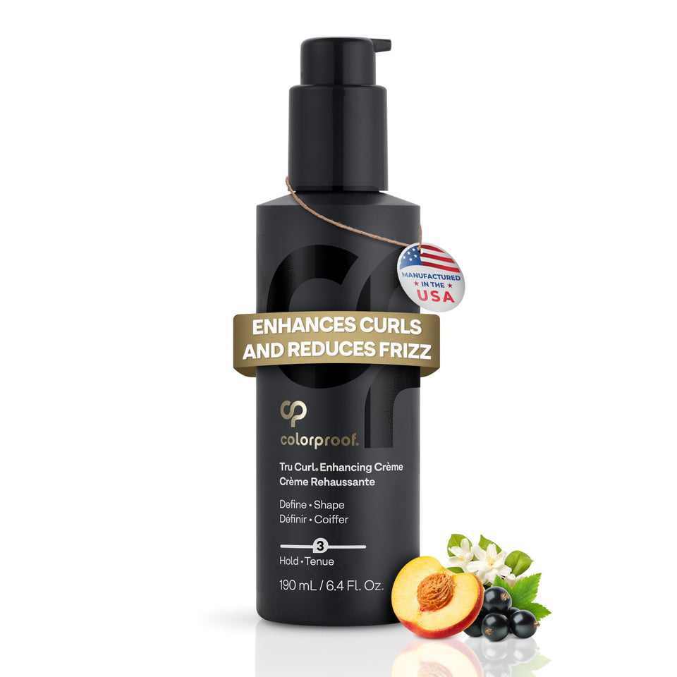 ColorProof Tru Curl Enhancing Crème bottle showing color-safe styling for defined curls