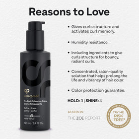 Hands applying ColorProof Crème to define curls and control frizz