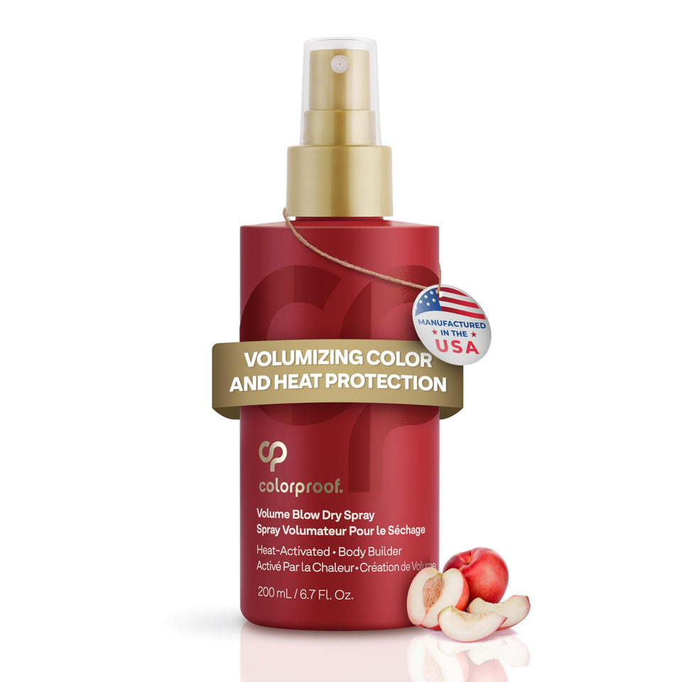 ColorProof Volume Blow Dry Spray with 450°F heat protection for fuller color-treated hair.