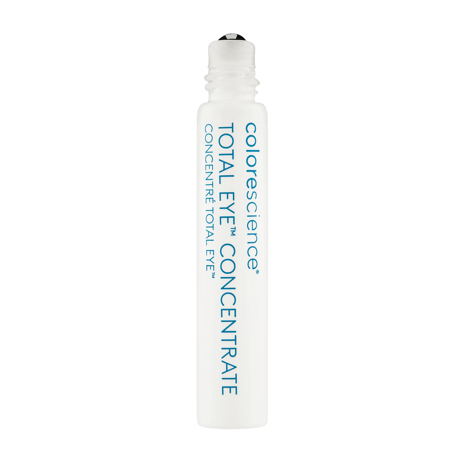 Colorscience Total Eye Concentrate Serum bottle illustrating hydration and revitalization for the eye area