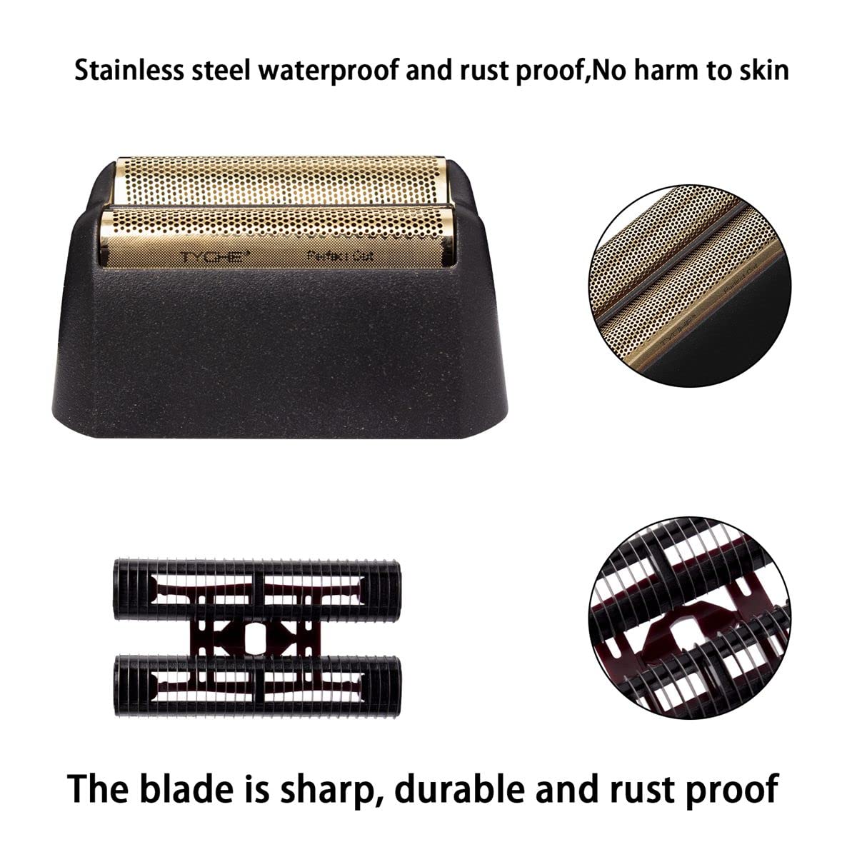 Colorski gold foil technology enables a close cut with gentle skin contact.