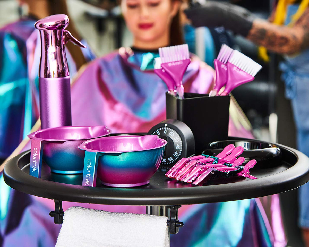 Colortrak Aurora bowls showcase shimmering gradient and built-in milliliter grid for measuring.