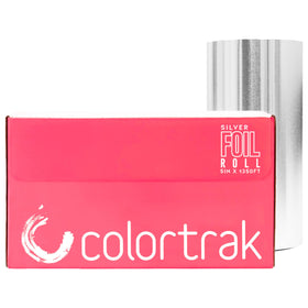 Colortrak highlight foil roll 5in-1350ft showing precise sheet cuts for color work.
