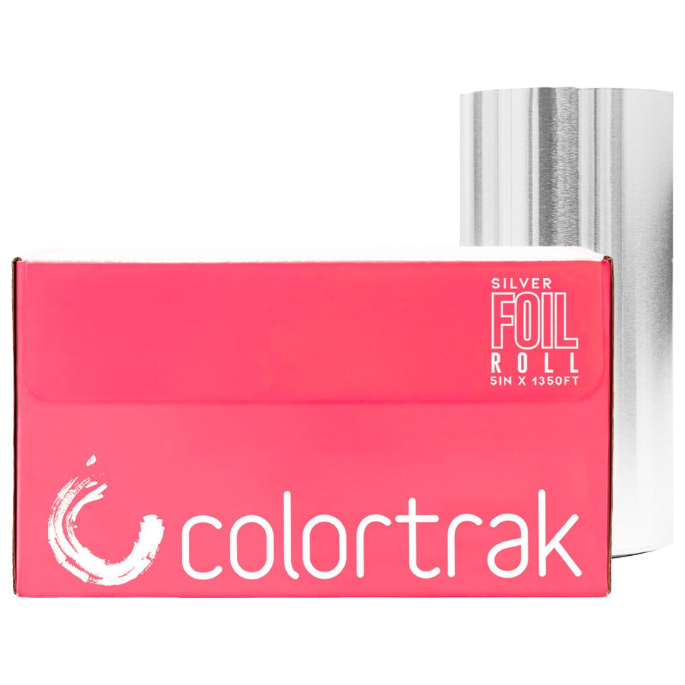 Colortrak highlight foil roll 5in-1350ft showing precise sheet cuts for color work.