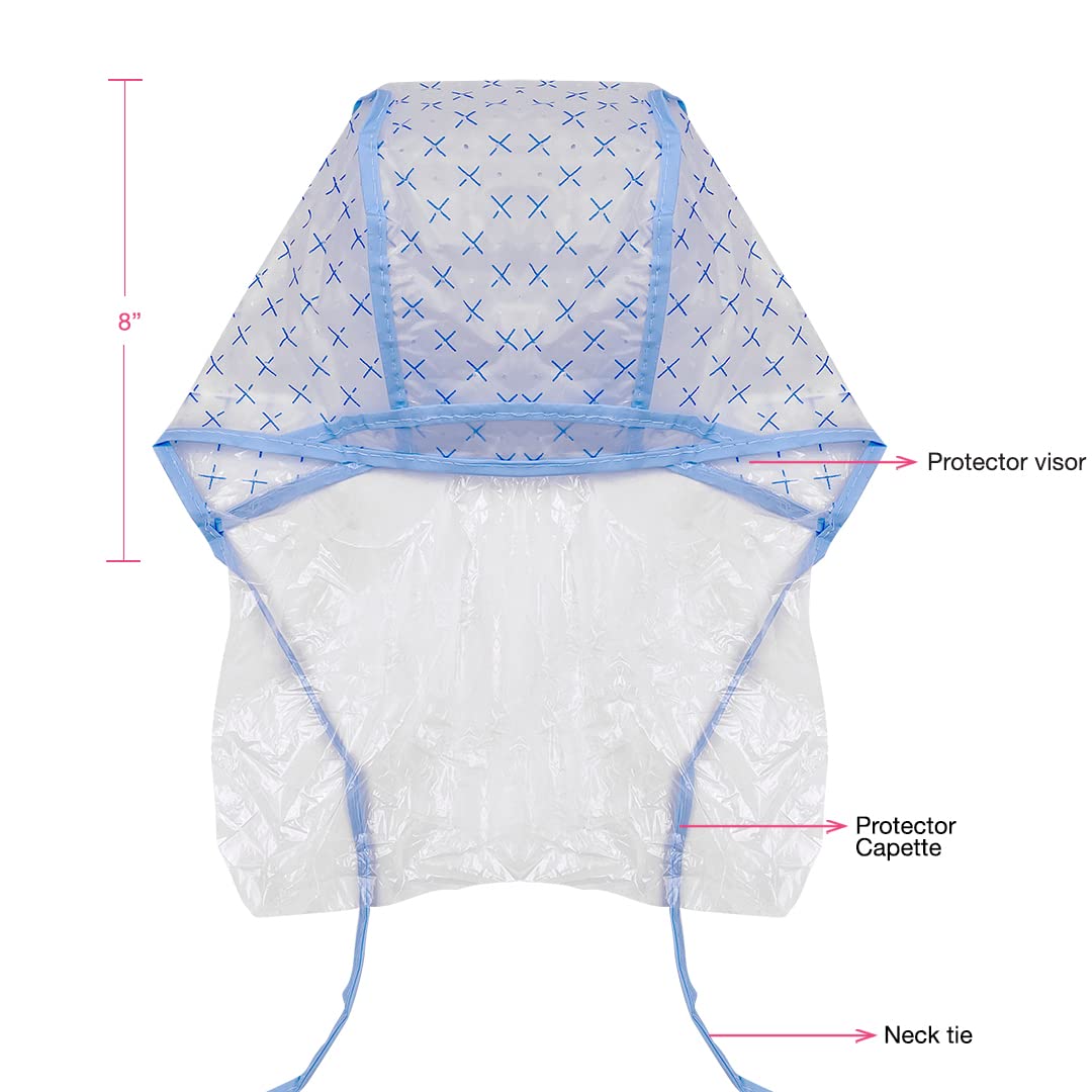 Colortrak protective visor shields the face from drips during color.