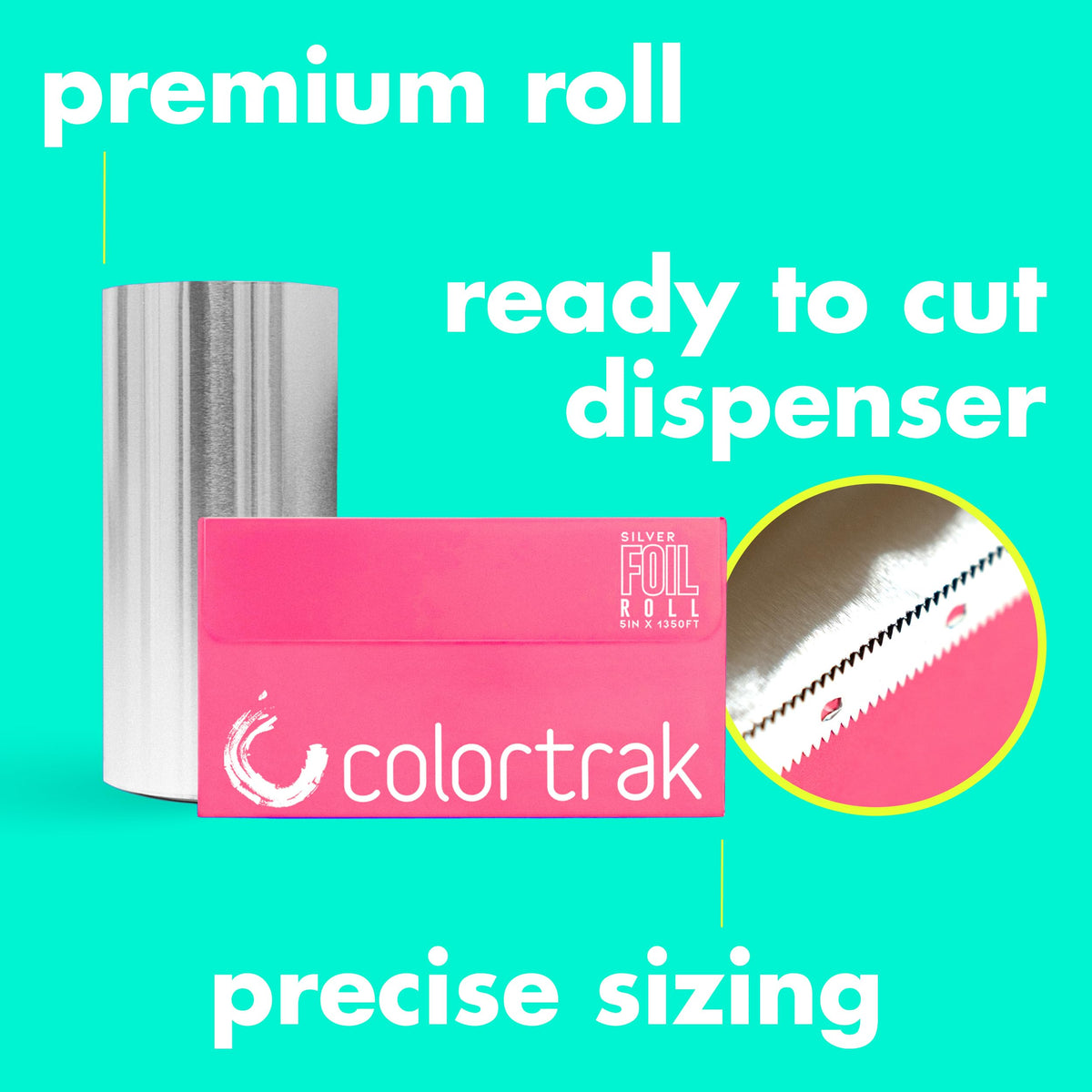 Colortrak silver highlightfoil photographed as a durable, flexible tool for professional coloring.