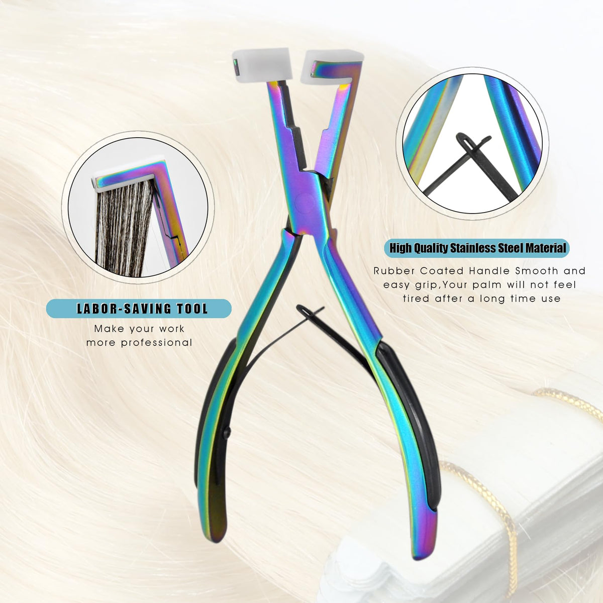 ColorYoung rat tail comb stainless steel aids precise parting and detangling.