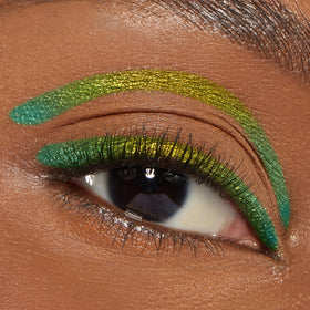 ColourPop BFF Actin Up eyeliner swatch showing purple to bronze to green chrome