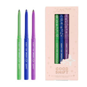 ColourPop BFF Wild Idea eyeliner swatch showing lime to teal chrome finish