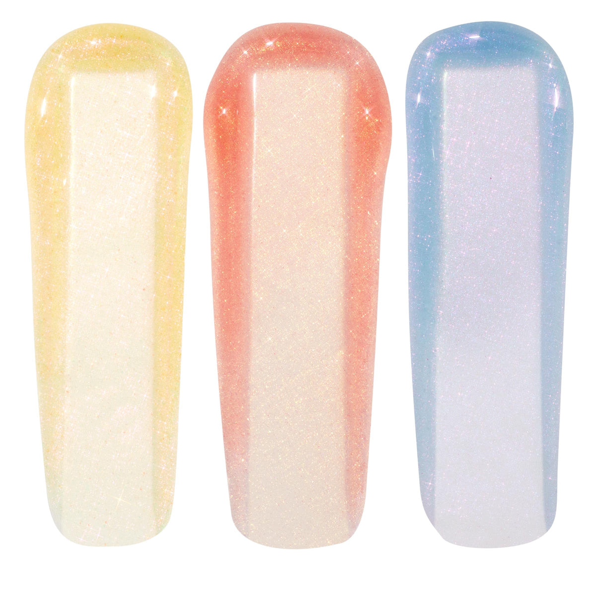ColourPop Pokémon Evolution gloss trio swirl on lips for smooth, non-sticky shine.