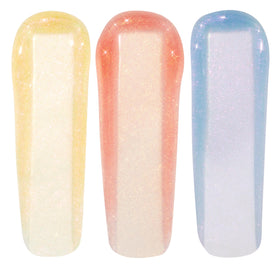 ColourPop Pokémon Evolution gloss trio swirl on lips for smooth, non-sticky shine.
